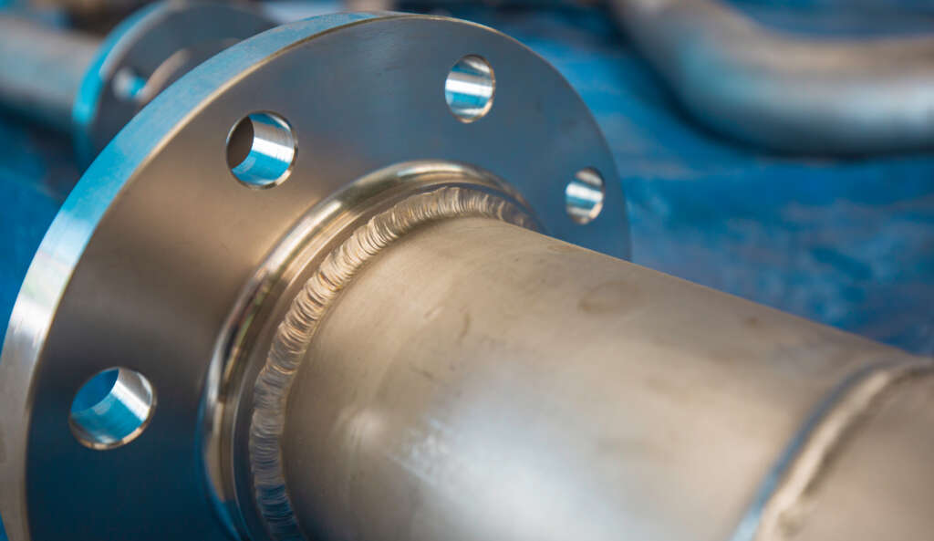 Componente de válvula con brida para tuberías de acero inoxidable con unión soldada por TIG