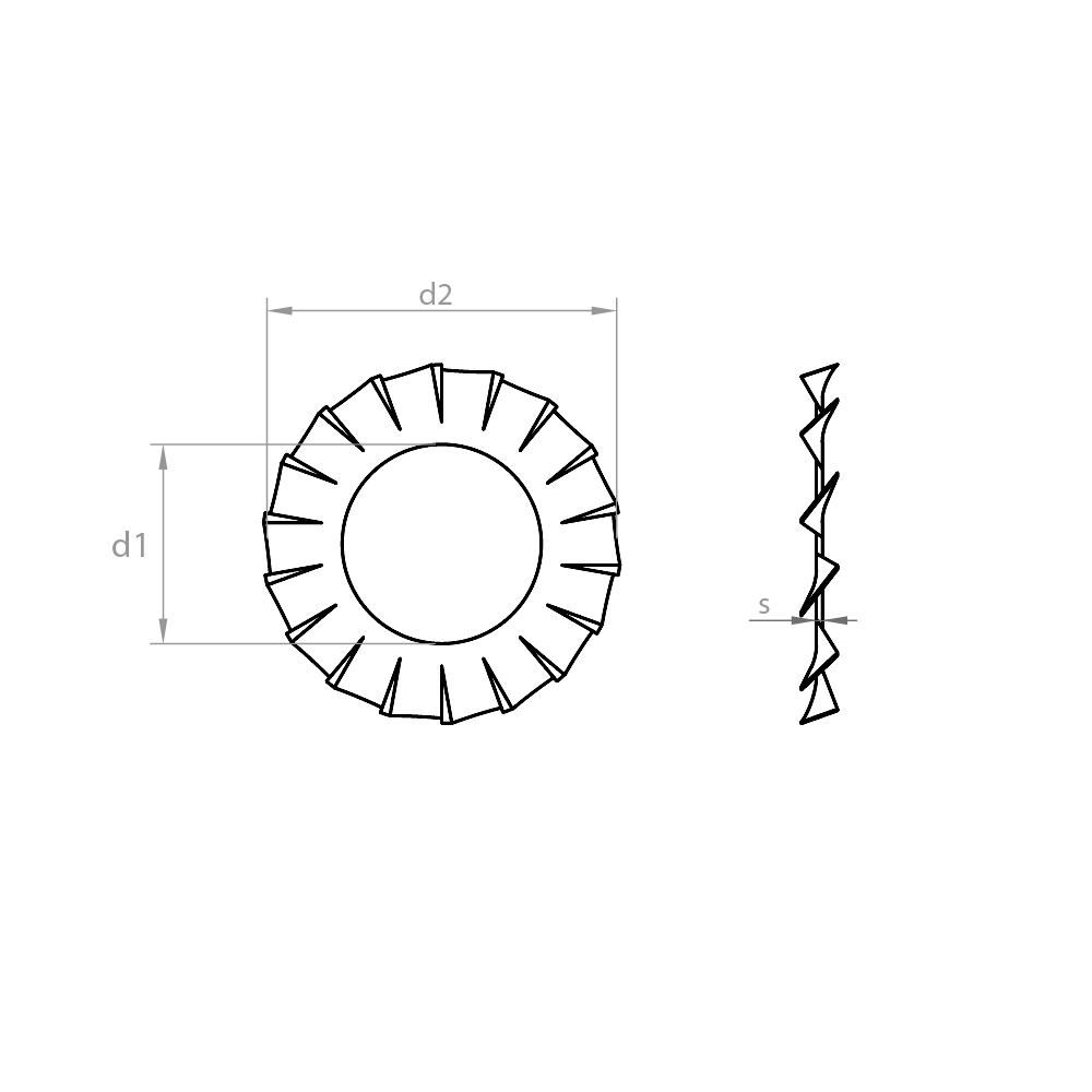 FÄCHERSCHEIBEN DIN 6798 A - Growermetal