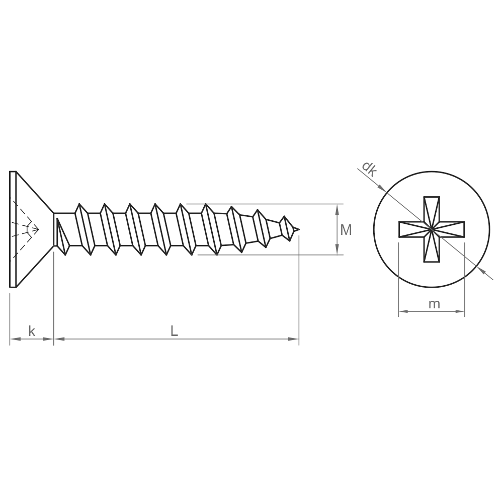 Desa - Tornillo rosca chapa DIN 7982